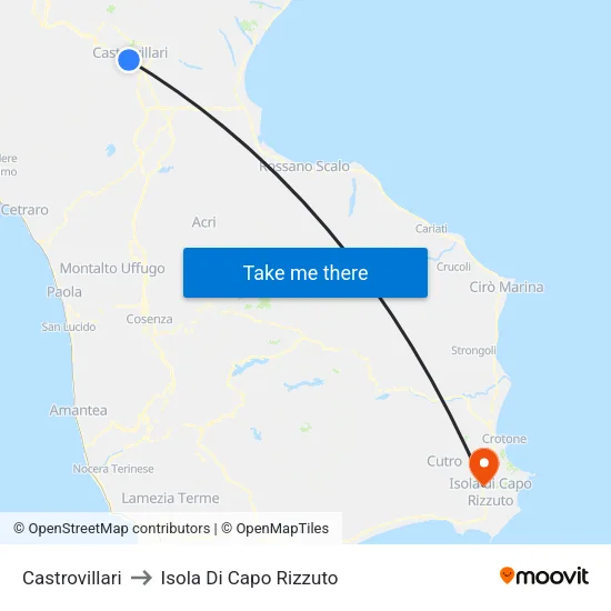 Castrovillari to Isola Di Capo Rizzuto map
