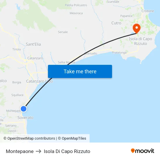 Montepaone to Isola Di Capo Rizzuto map