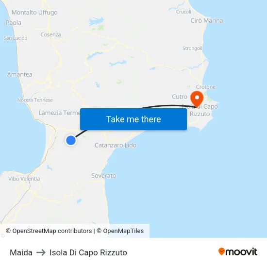 Maida to Isola Di Capo Rizzuto map