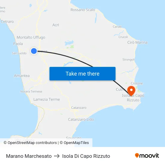 Marano Marchesato to Isola Di Capo Rizzuto map