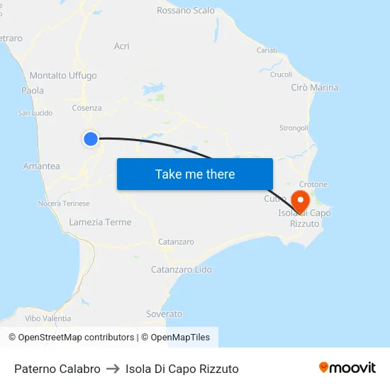 Paterno Calabro to Isola Di Capo Rizzuto map