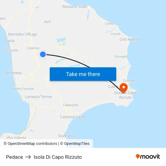 Pedace to Isola Di Capo Rizzuto map