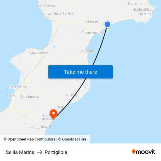 Sellia Marina to Portigliola map
