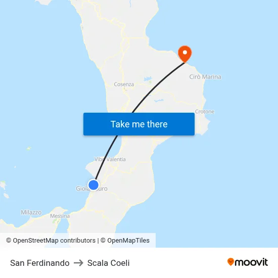 San Ferdinando to Scala Coeli map