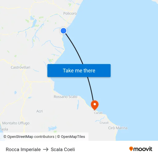 Rocca Imperiale to Scala Coeli map