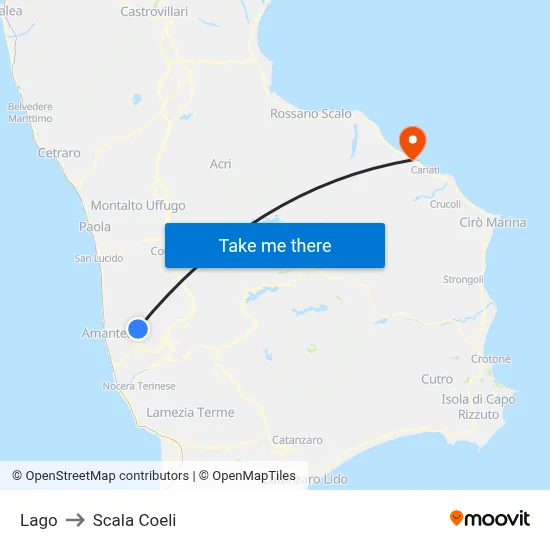 Lago to Scala Coeli map