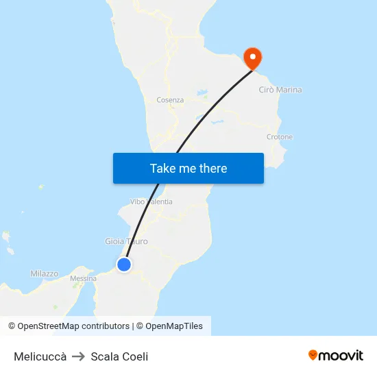 Melicuccà to Scala Coeli map