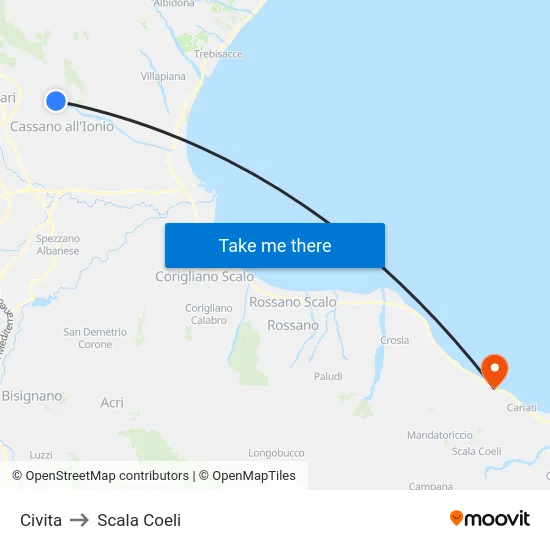 Civita to Scala Coeli map
