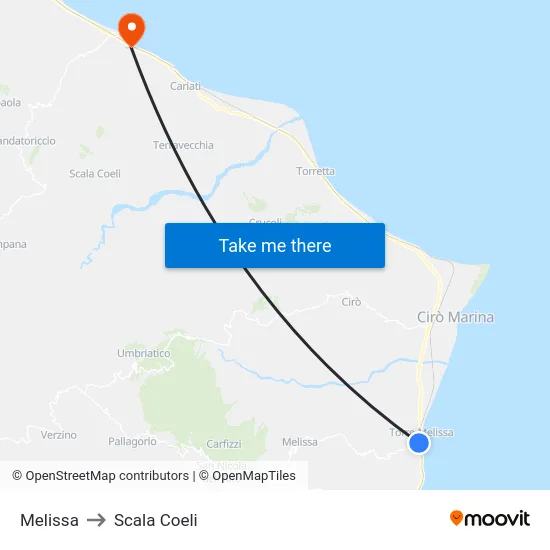 Melissa to Scala Coeli map