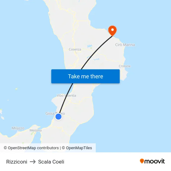 Rizziconi to Scala Coeli map