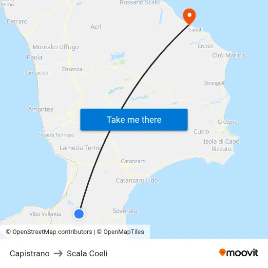 Capistrano to Scala Coeli map