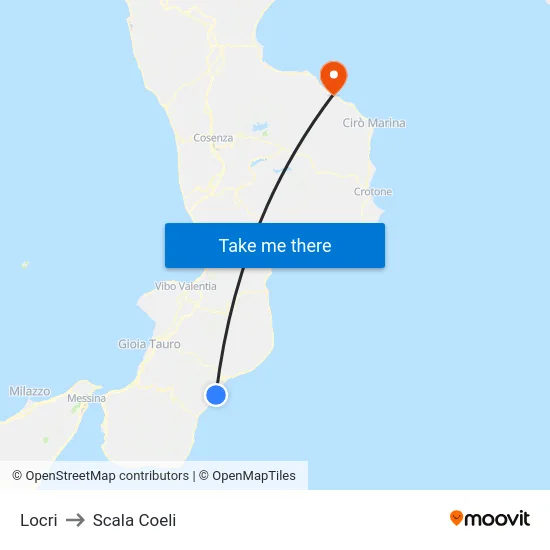 Locri to Scala Coeli map