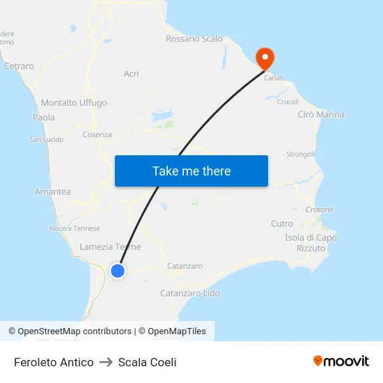 Feroleto Antico to Scala Coeli map