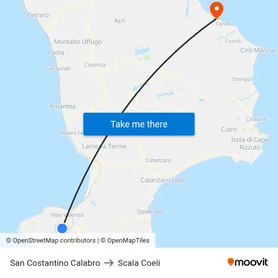 San Costantino Calabro to Scala Coeli map