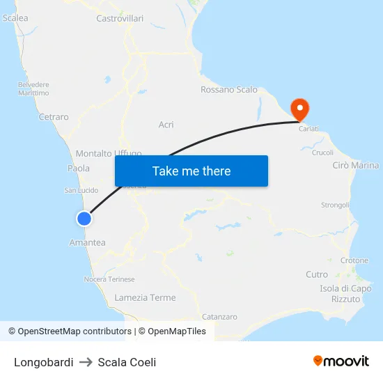 Longobardi to Scala Coeli map