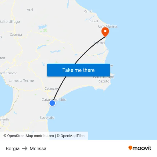 Borgia to Melissa map