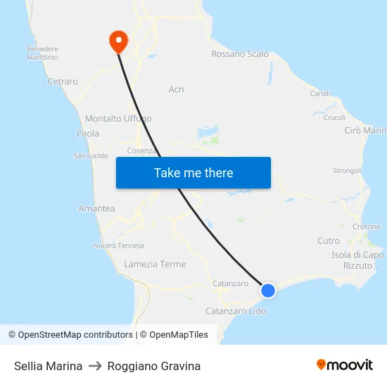 Sellia Marina to Roggiano Gravina map