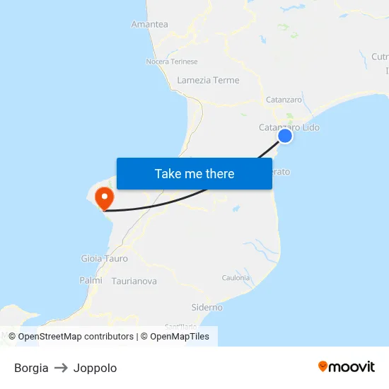 Borgia to Joppolo map