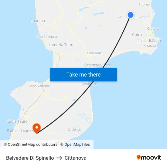 Belvedere Di Spinello to Cittanova map