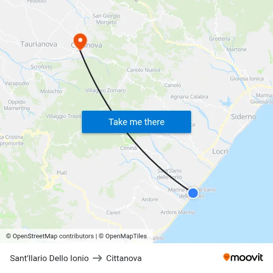 Sant'Ilario Dello Ionio to Cittanova map