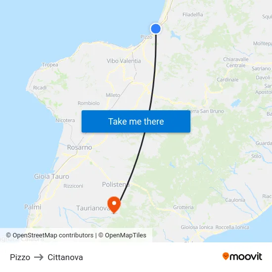 Pizzo to Cittanova map