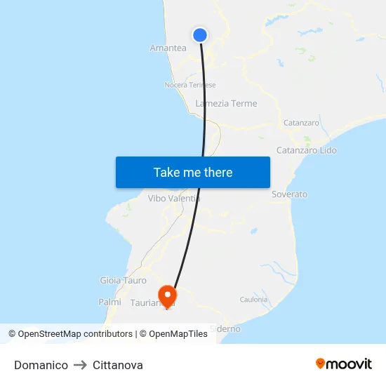 Domanico to Cittanova map