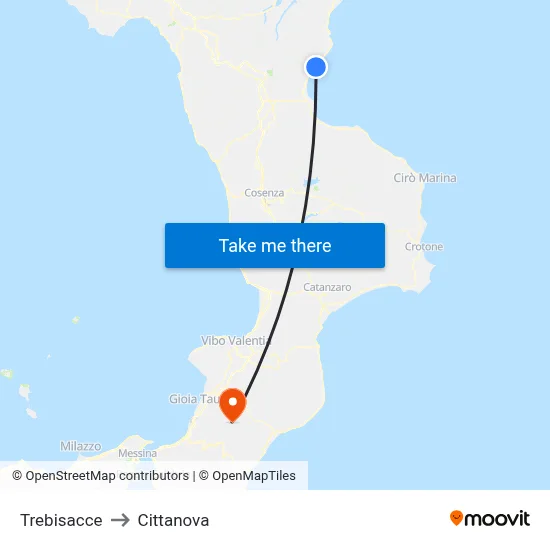 Trebisacce to Cittanova map
