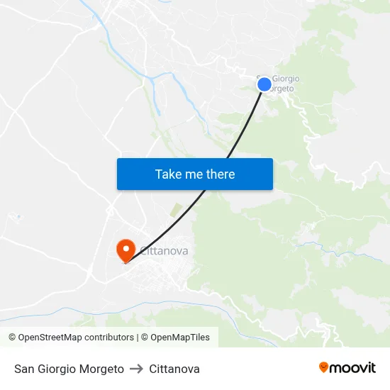 San Giorgio Morgeto to Cittanova map