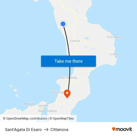 Sant'Agata Di Esaro to Cittanova map