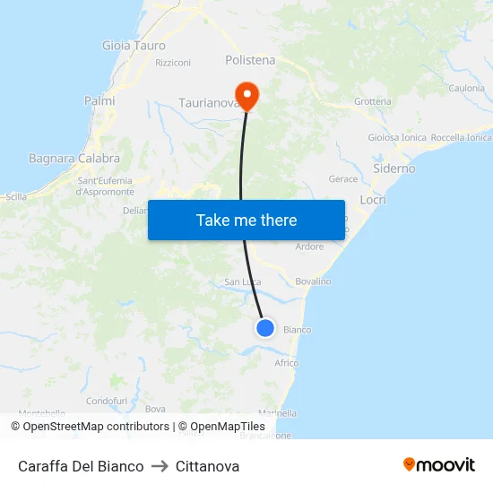 Caraffa del Bianco to Cittanova map