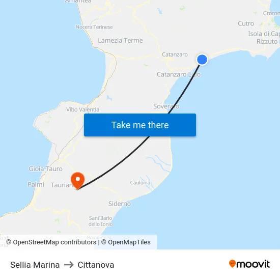 Sellia Marina to Cittanova map