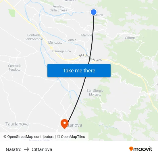 Galatro to Cittanova map
