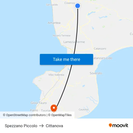Spezzano Piccolo to Cittanova map