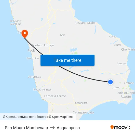 San Mauro Marchesato to Acquappesa map