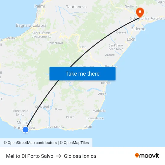 Melito Di Porto Salvo to Gioiosa Ionica map