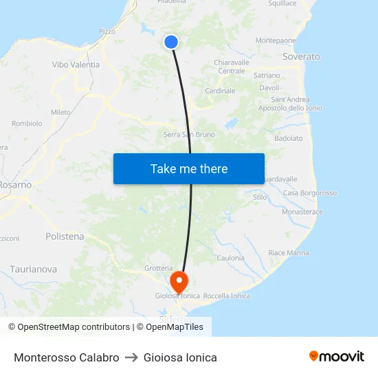 Monterosso Calabro to Gioiosa Ionica map