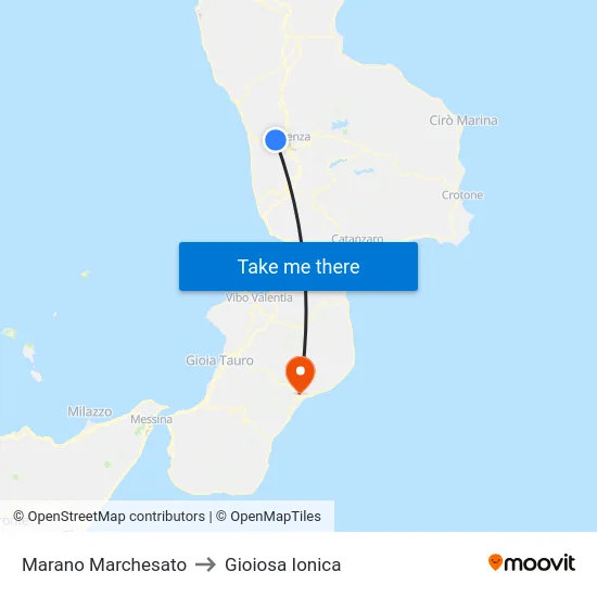 Marano Marchesato to Gioiosa Ionica map