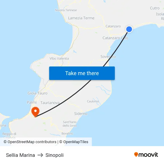 Sellia Marina to Sinopoli map