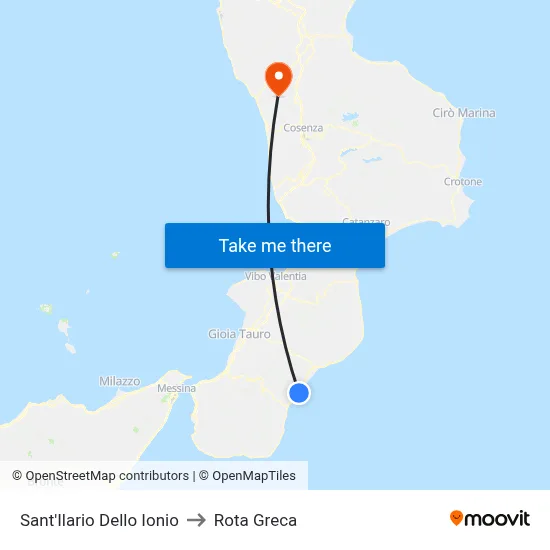 Sant'Ilario Dello Ionio to Rota Greca map