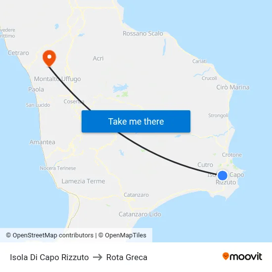 Isola Di Capo Rizzuto to Rota Greca map