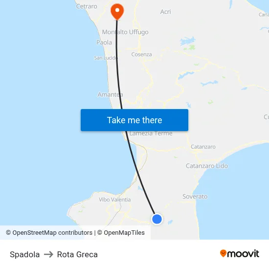 Spadola to Rota Greca map