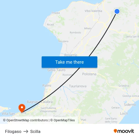Filogaso to Scilla map