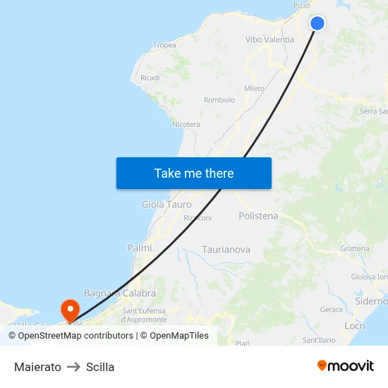 Maierato to Scilla map