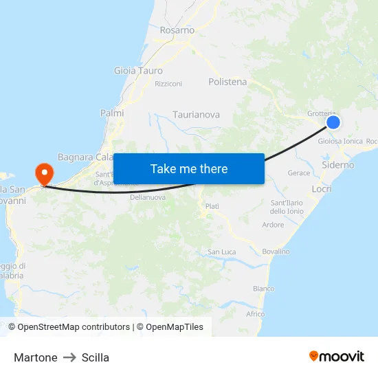 Martone to Scilla map