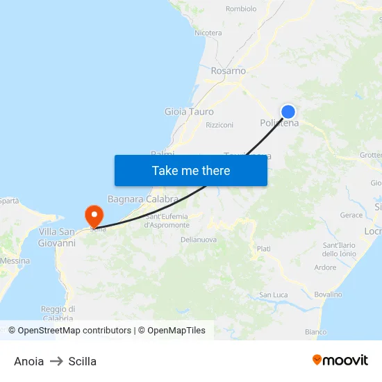 Anoia to Scilla map