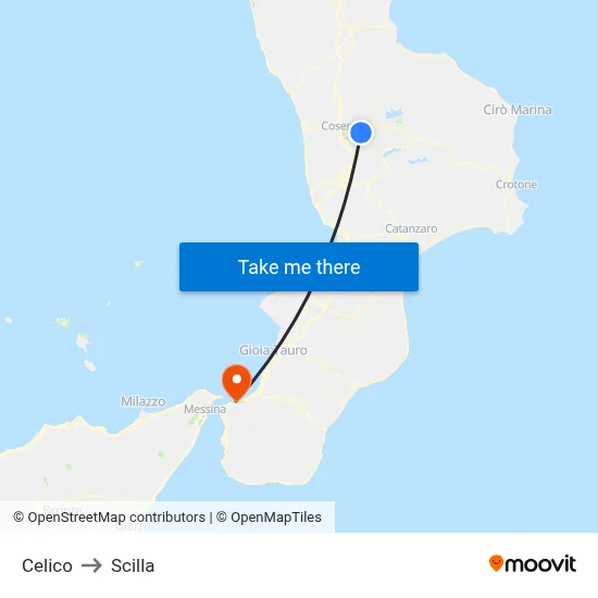 Celico to Scilla map