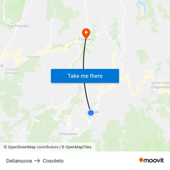 Delianuova to Cosoleto map
