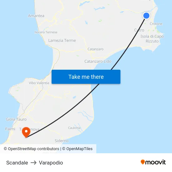 Scandale to Varapodio map