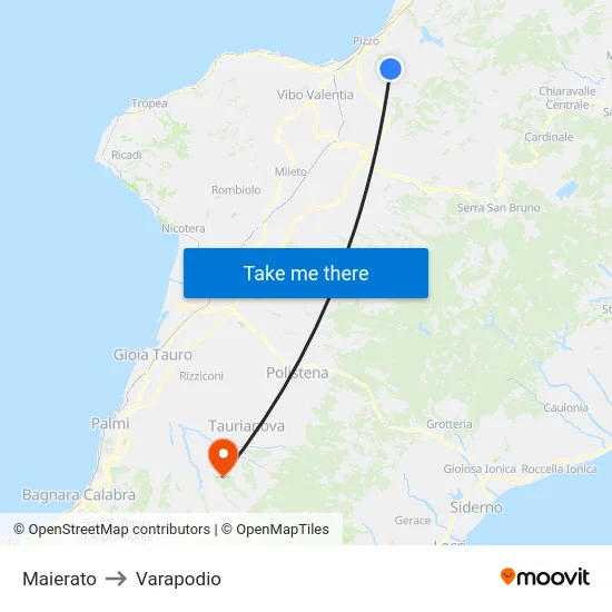 Maierato to Varapodio map