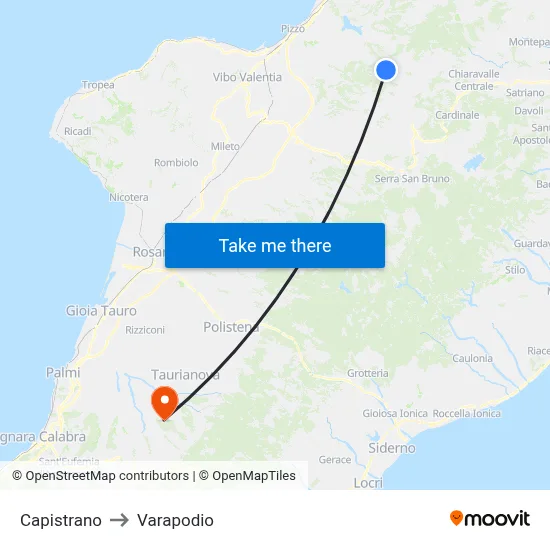 Capistrano to Varapodio map